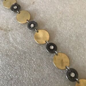 Gold and Silver Disc Link Bracelet - Women Jewelry
